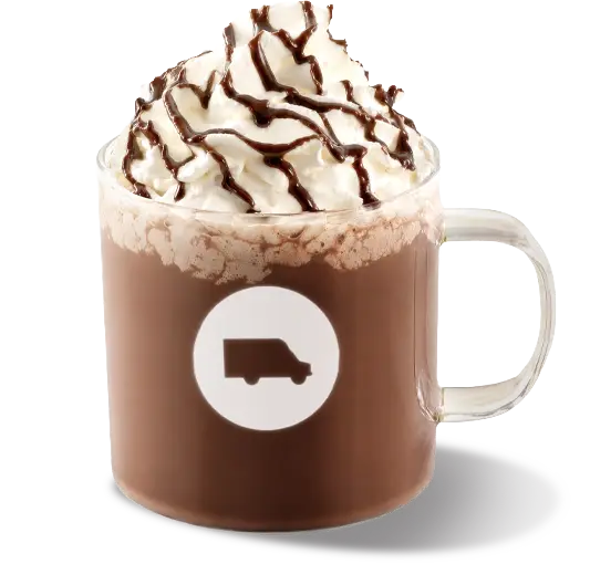 Travelin' Tom's hot chocolate with whipped cream